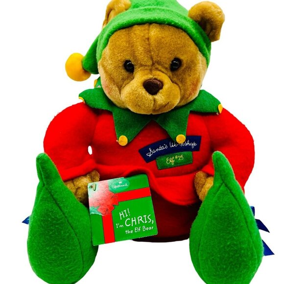 Hallmark Other - Hallmark Chris the Elf Bear Santa's Workshop #25 Plush Teddy Bear 13”